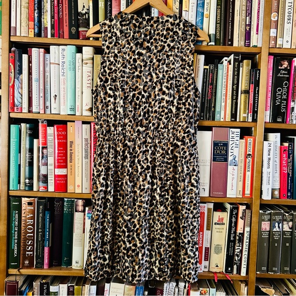 Gibson Look Animal Burnout Leopard Print Sleeveless Dress, size Medium 8 10 - Picture 11 of 12